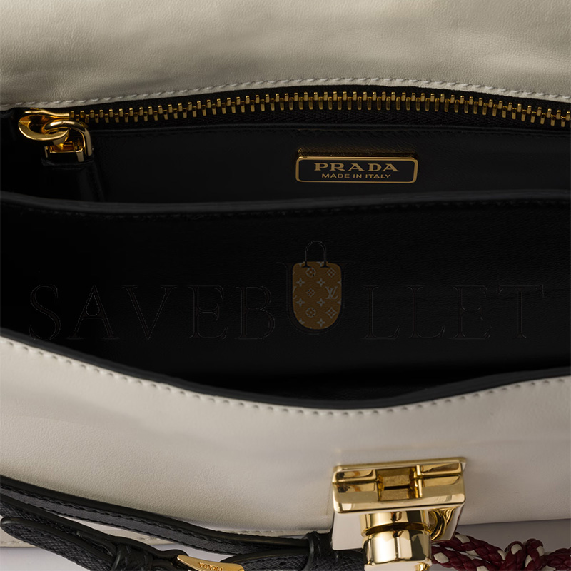 PRADA SOFT SOUND SMALL LEATHER SHOULDER BAG WITH CHARMS 1BD379 (24*13.5*5cm) PRADA SOFT SOUND SMALL LEATHER SHOULDER BAG WITH CHARMS 1BD379 (24*13.5*5cm)
